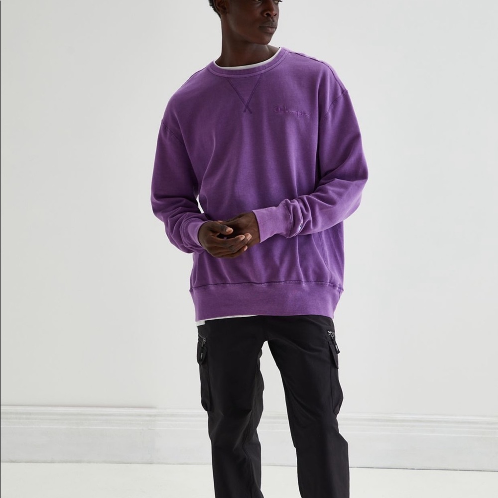 Purple Vintage Tonal Logo Crew Neck Sweatshirt
